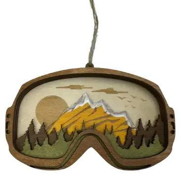 Snowy Mtns Ski Goggles Ornament