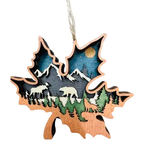 Maple Leaf Mtn Scene Ornament