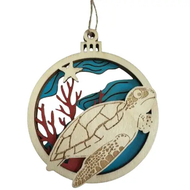 Sea Turtle Round Ornament