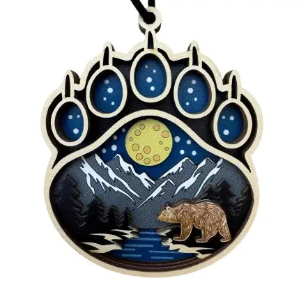 Night Sky Bear Paw Ornament