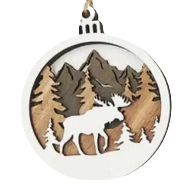 Round Moose Ornament