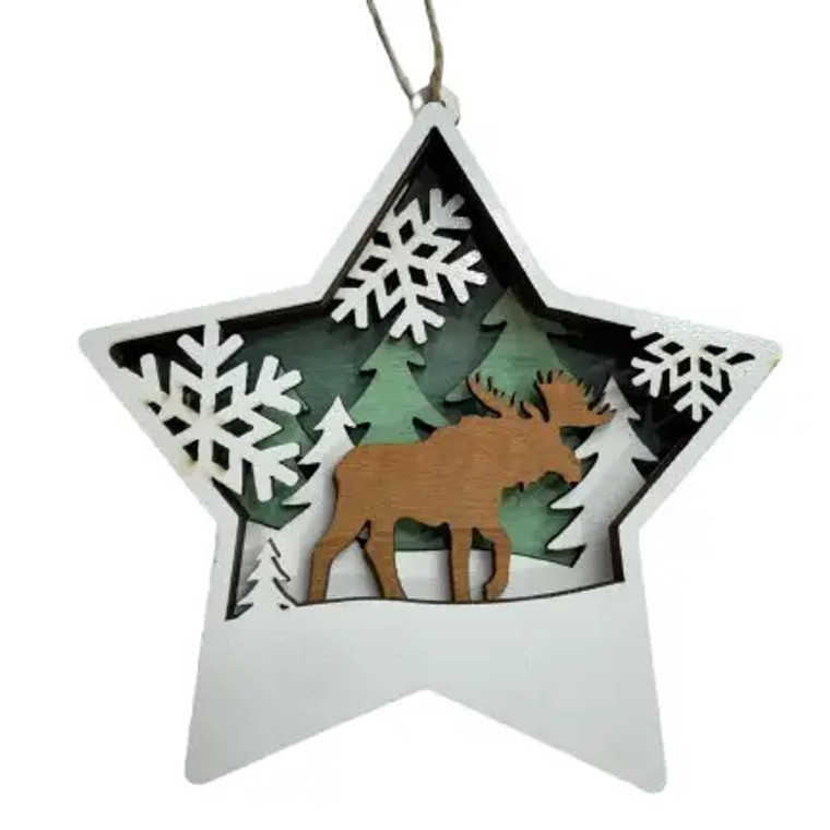 Snowflake Moose Ornament