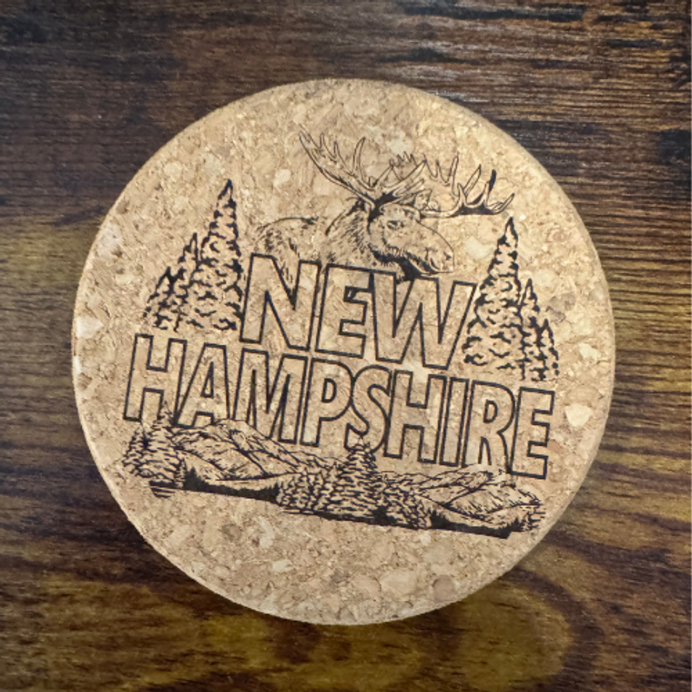 NH Bull Moose Cork Coaster
