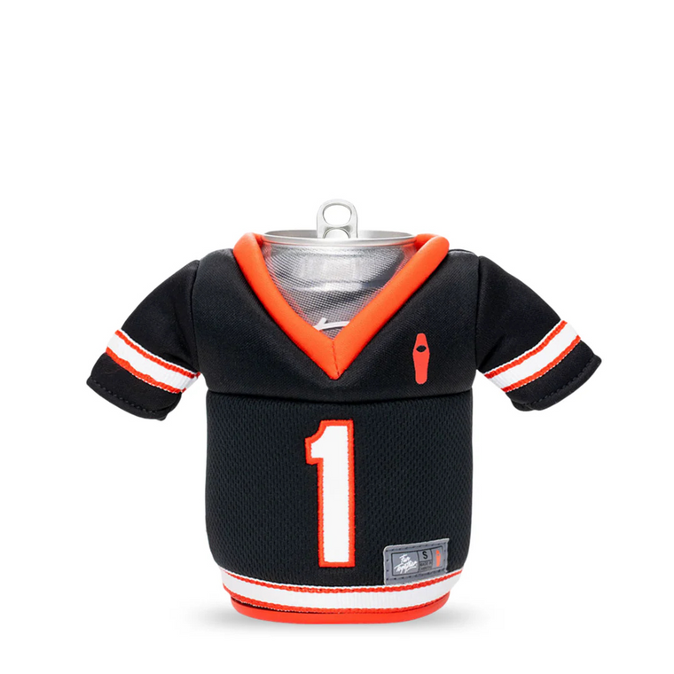 Gridiron Jersey Black & Risky Red Can Cooler