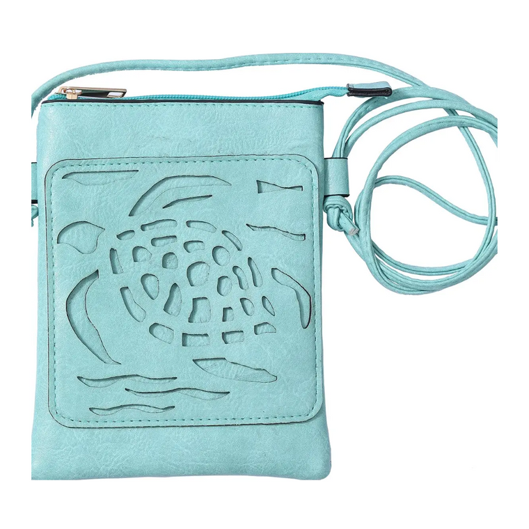 Aqua Sea Turtle Crossbody Cellphone Bag