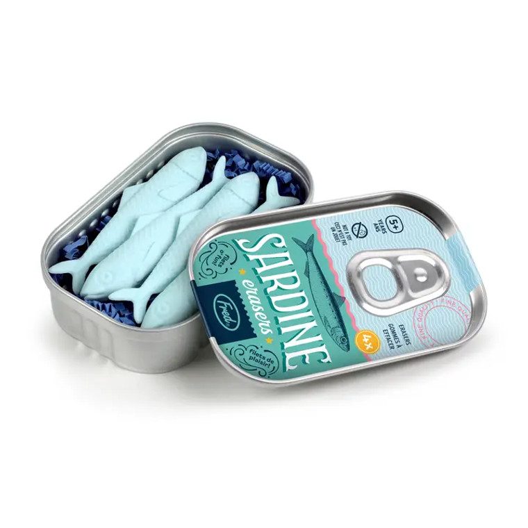 Tin Sardine Erasers