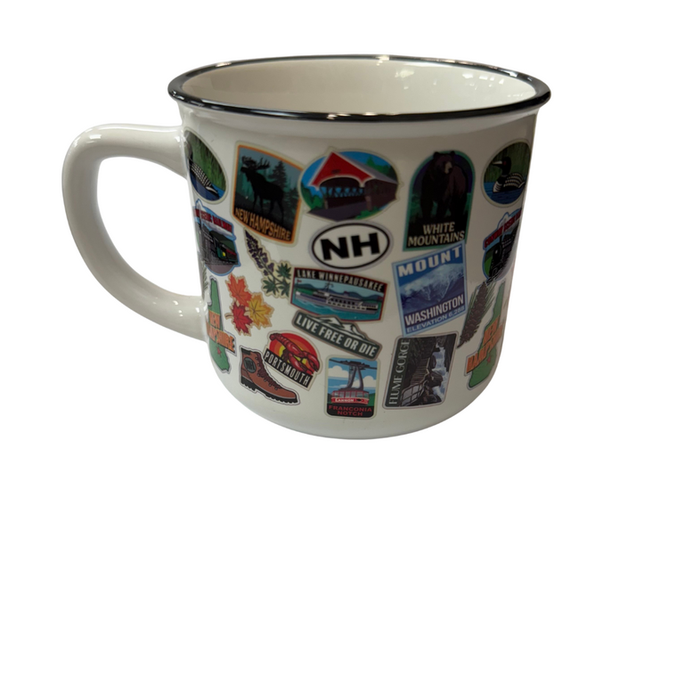 New Hampshire Sticker Collage Mug
