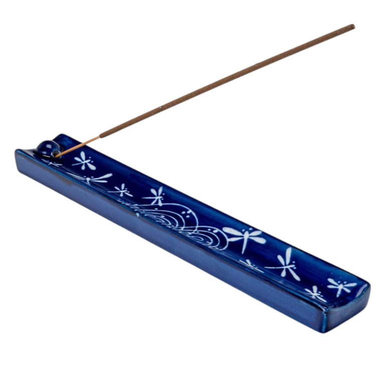 Ceramic Incense Holder - Blue Dragonfly