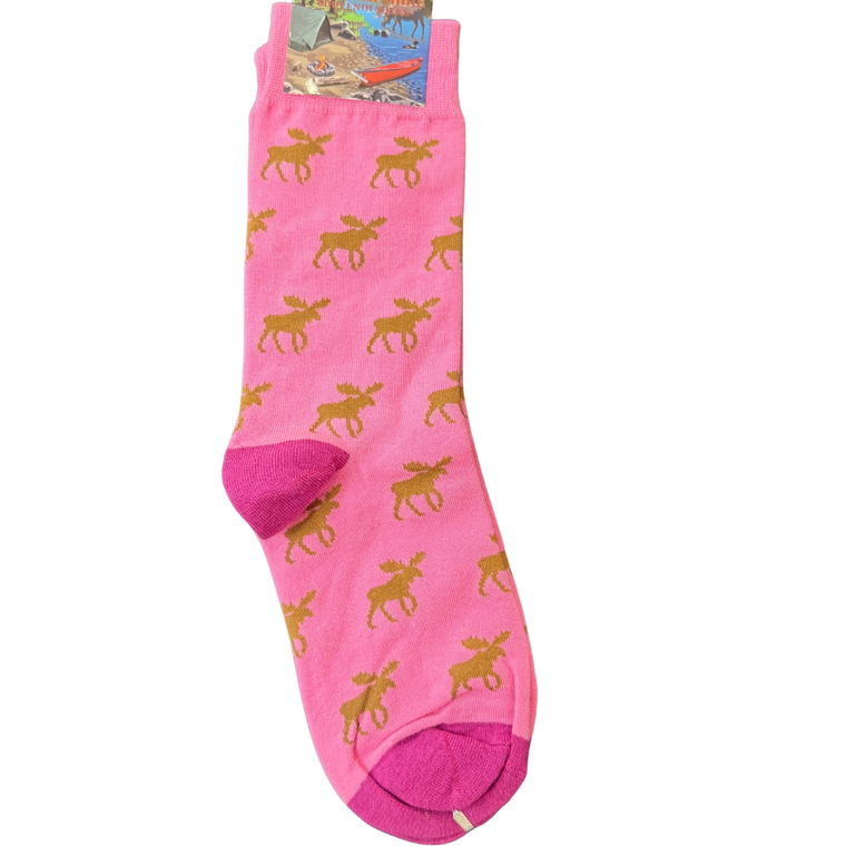 Pink Moose Silhouette Socks