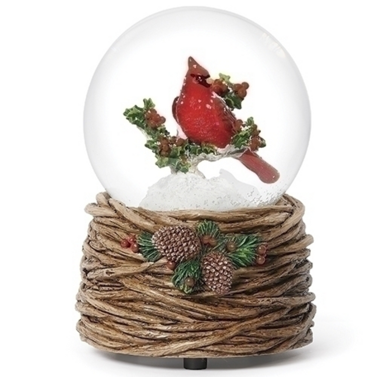 Cardinal Branch Base Snow Globe