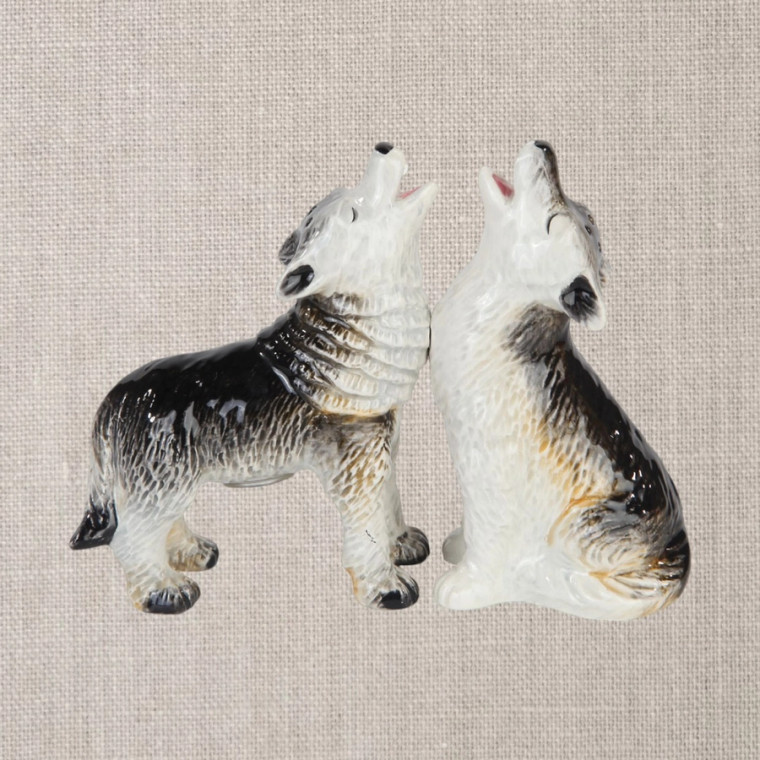 Salt And Pepper Shakers Howling Wolves