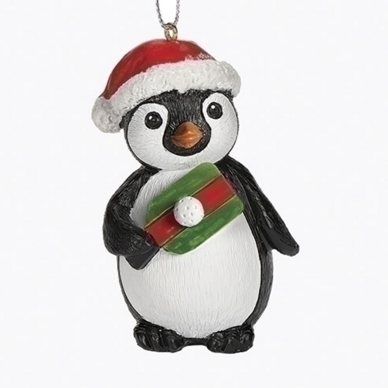 Pickle Ball Penguin Ornament