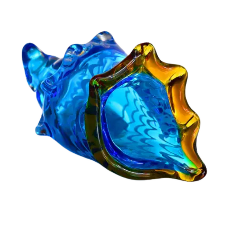 6in Glass Shell Blue