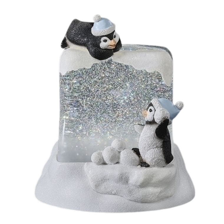 Swirl Penguins On Cube Water Lantern