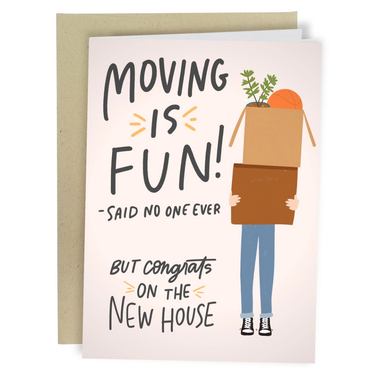 Moving Is Fun Housewarming Card Moving Is Fun Housewarming Card