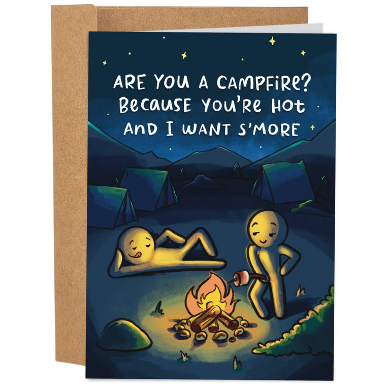 Are You A Campfire Valentines Day Card