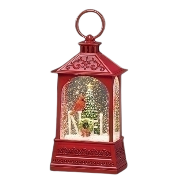 8" Cardinal Noel Scene Water Lantern