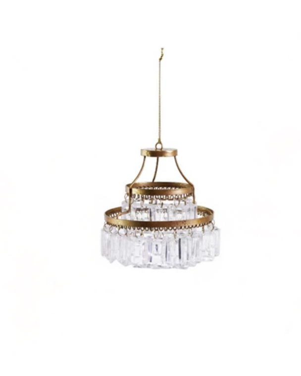 White Chandelier Short Ornament