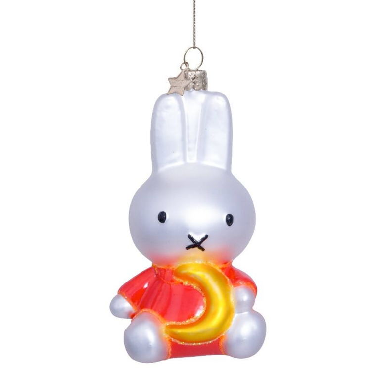 Miffy with Moon Glass Ornament