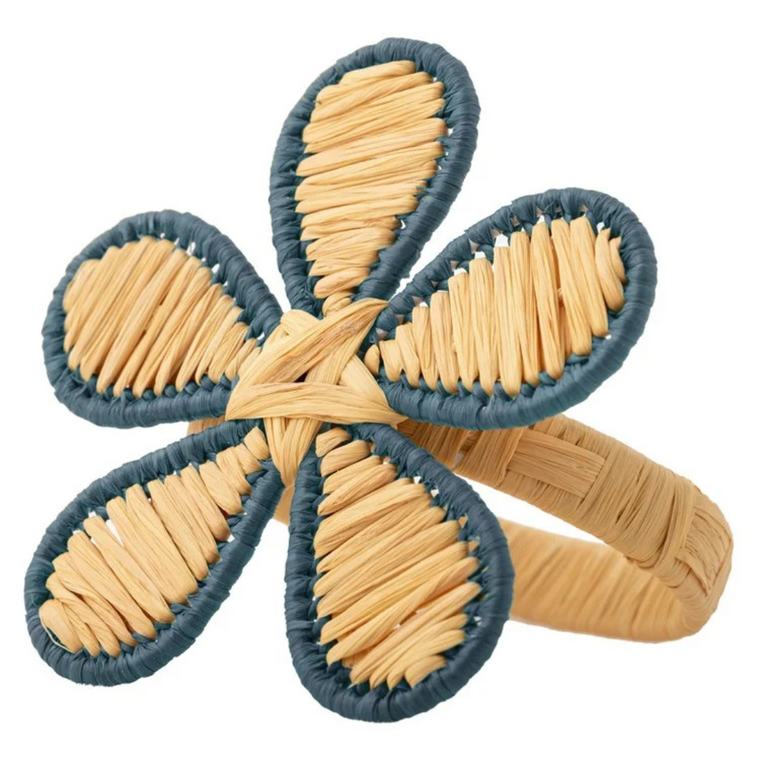 Blue Floral Napkin Ring