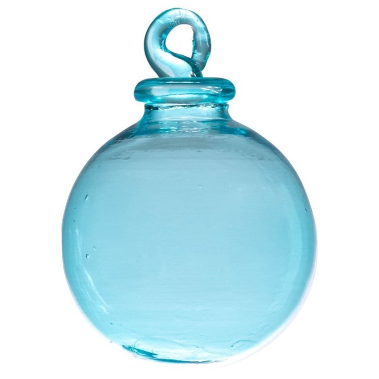 Aqua Transparent Glass Ornament