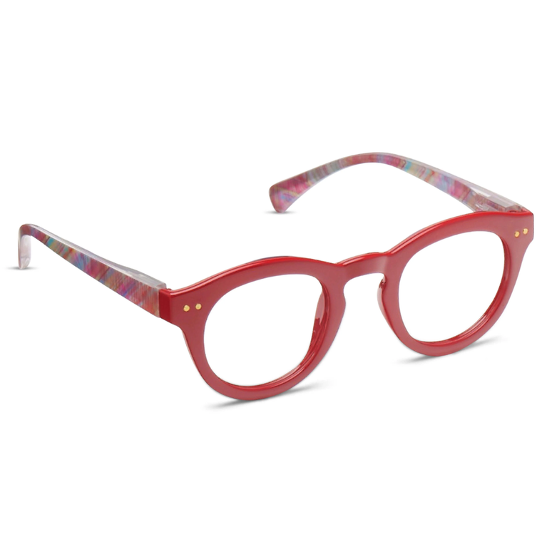 Clover Red Plaid Blue Light Reading Glasses 1.50