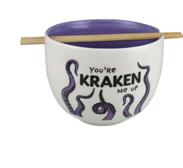 You're Kraken Me Up! Ramen Bowl w/chopsticks