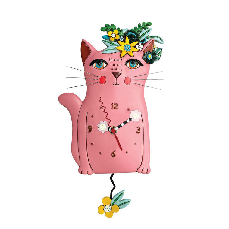 Pink Kitty Clock
