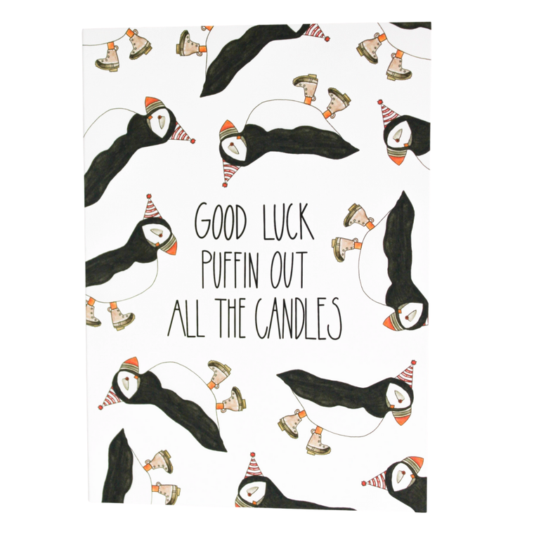 Puffin Candles Birthday Card