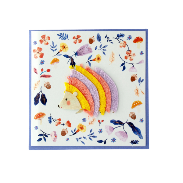 Fringe Hedgehog Blank Card