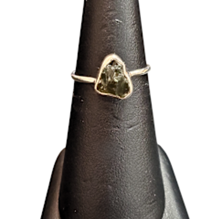 Raw Chrome Chalcedony Silver Ring S5