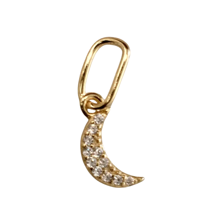 18K Gold Moon Charm