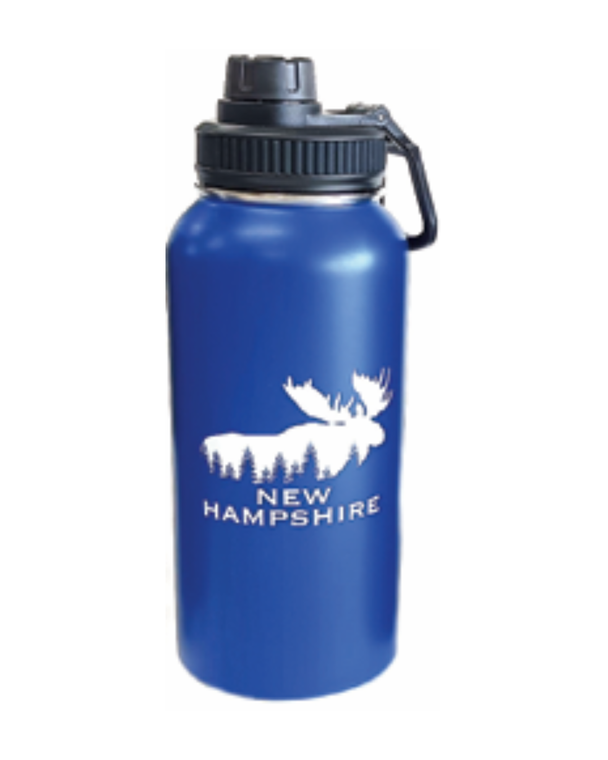 NH Moose Water Bottle- Blue