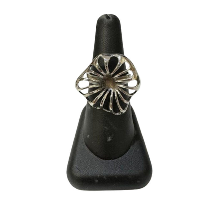 Silver Big Flower Ring S9