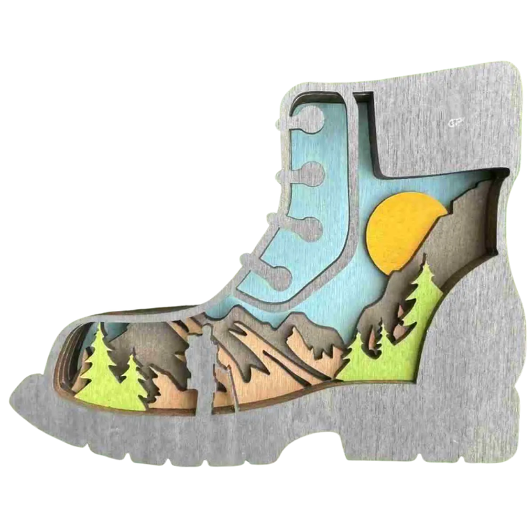 Black Hiking Boot Shelf Sitter