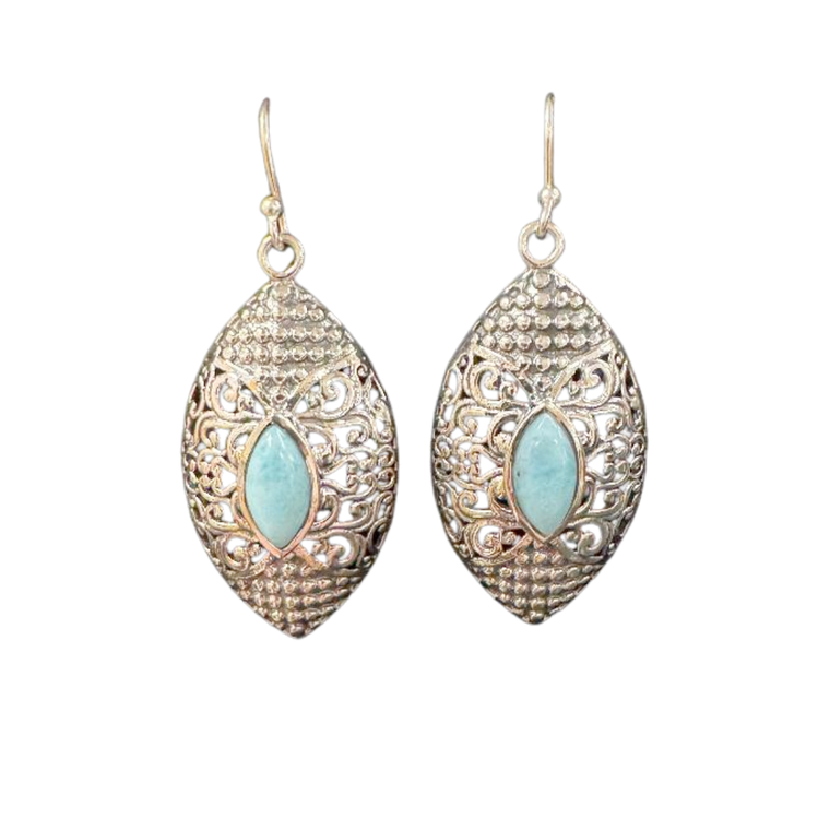 Larimar Marquis Earrings