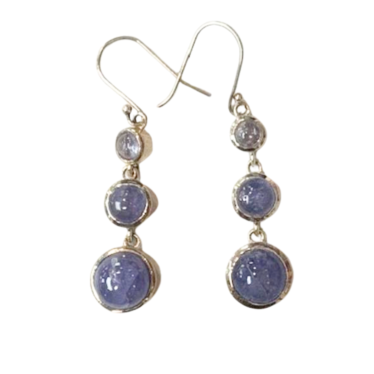 Tanzanite Circles 3 stone Earrings