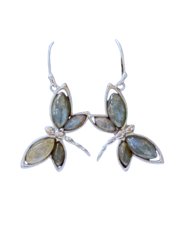 Labradorite Big Dragonfly Earrings