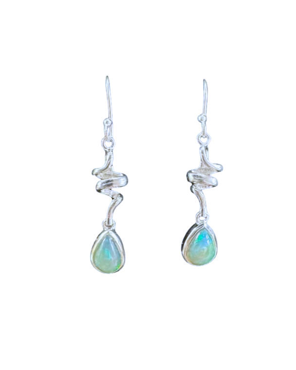 Ethiopian Opal Tear Twist Earrings