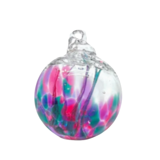 3in Green Purple Red Glass Wish Ball