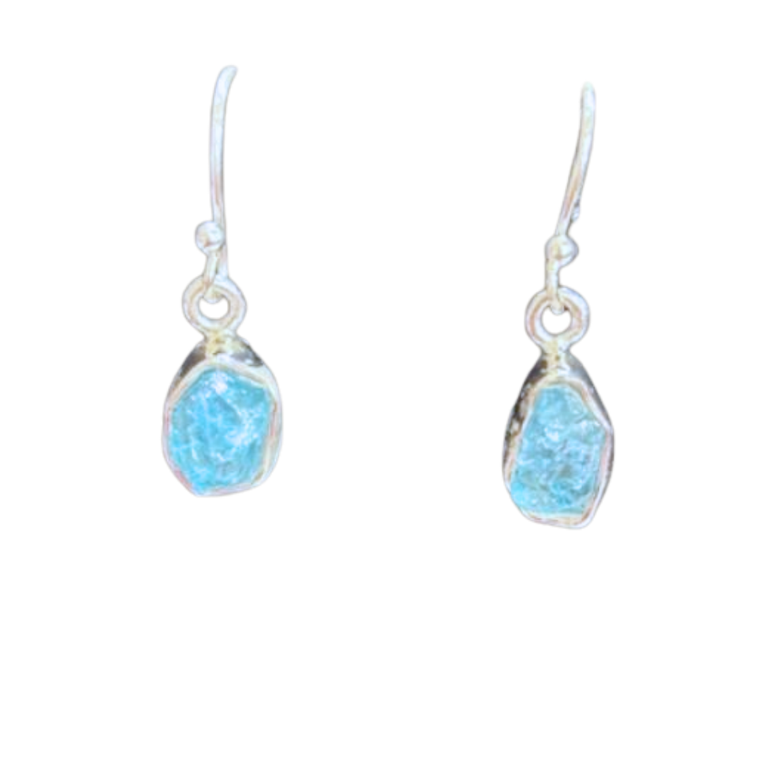 Raw 2.3g Blue Apatite Earrings