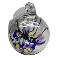 4in Blue, Purple & Yellow Glass Wish Ball