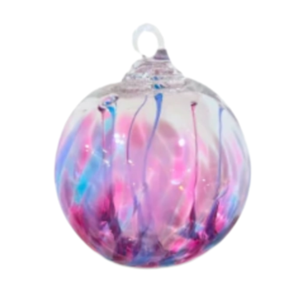 4in Pink / Aqua / Light Blue Glass Wish Ball