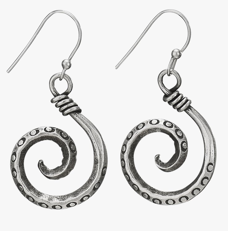 Silver Spiral Tentacles Earrings
