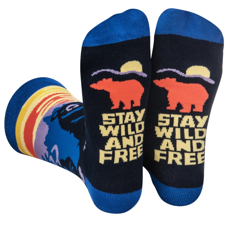 Stay Wild and Free Bear Socks