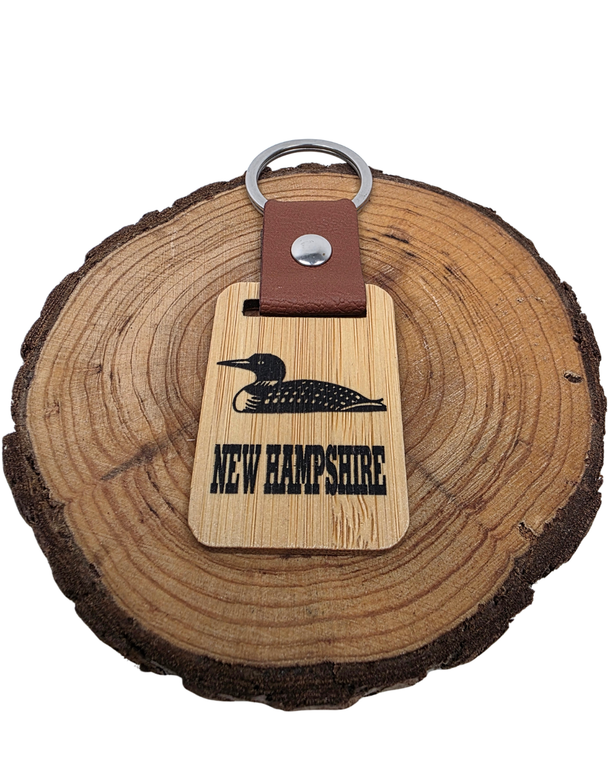 Wooden with Loon Keychain