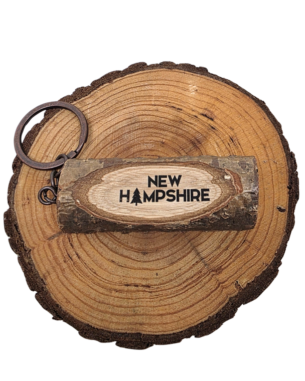 Wooden Log NH Keychain