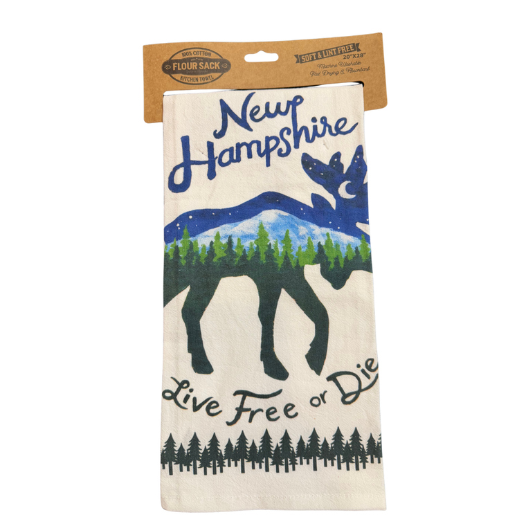 NH Moose Live Free or Die Towel