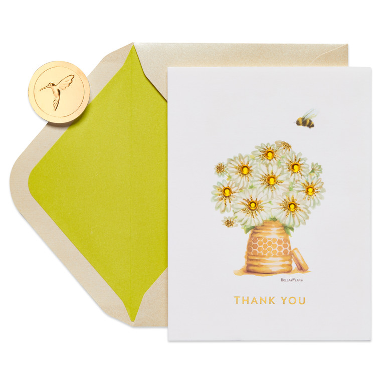 Thanks Honeybee with Daisies Card