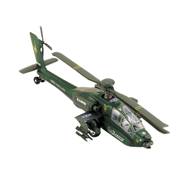 Die Cast 9in Apache Copter - Green